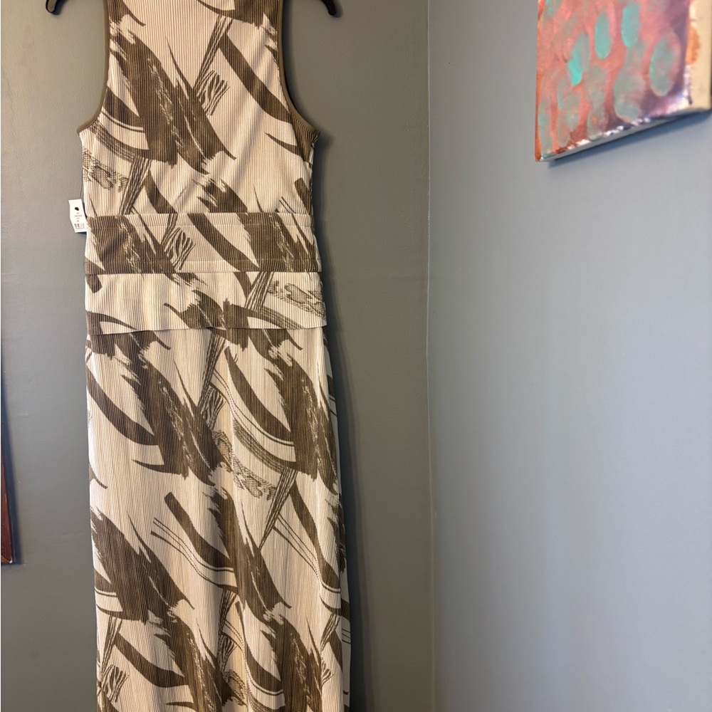 DKNY Women’s Plissé Pleated Sleeveless Print Maxi Dress - Sz XS
